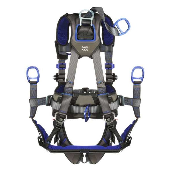 3M Dbi-Sala ExoFit(TM) X300 Fall Protection Harness, XL, 420 lb, Quick-Connect Chest/ Tongue Leg Buckles - 1113293