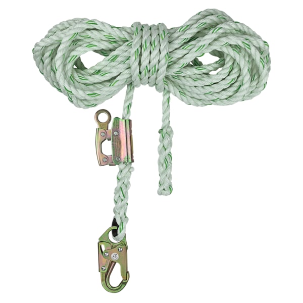 Safewaze Rope Grab with Lifeline, For Rope Size 5/8", Zinc Plated Steel - FS700-25GA