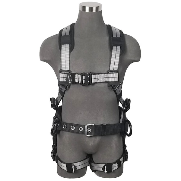 Safewaze PRO+ Slate Construction Harness: Alu 3D, Alu QC Chest/Legs, M - 021-1819