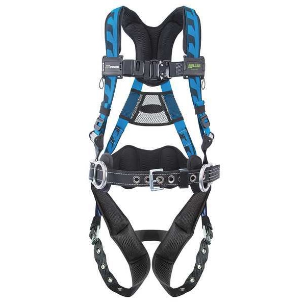 Honeywell Miller AirCore(TM) Full Body Harness, S/M, 400 lb., Quick-Connect Chest/ Tongue Leg Buckles - ACA-TB-BDP/S/MBL