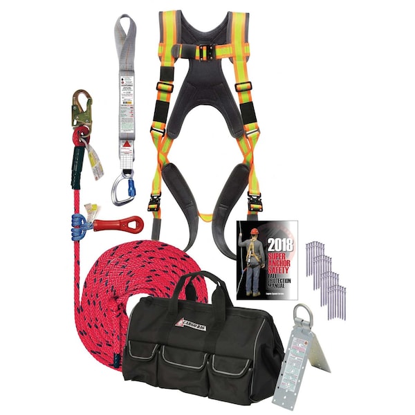 Super Anchor Safety Total Package Cargo Bag Kit: 30ft Deluxe Lifeline w/Super Grab No. 4034 Large Cargo Bag. - 4003-S