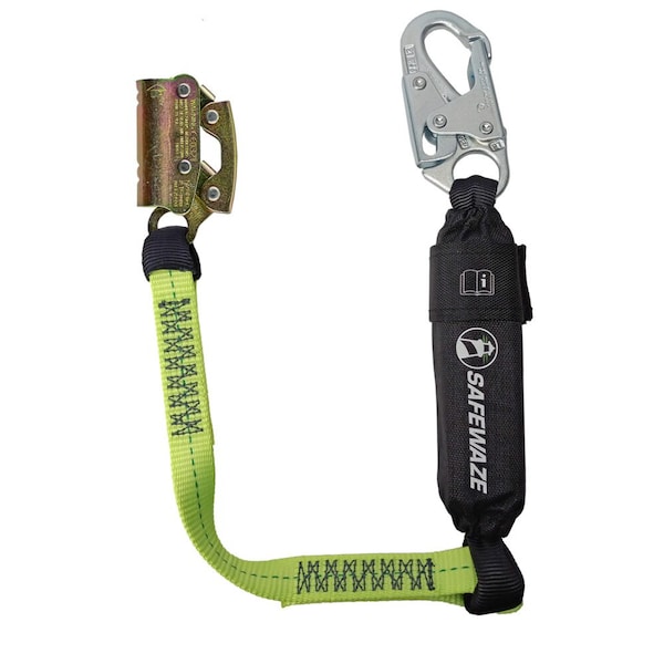 Safewaze Manual Rope Grab Assembly, 3' Energy Absorbing Lanyard (Non-Removable) - FS00SP/FS1117-3