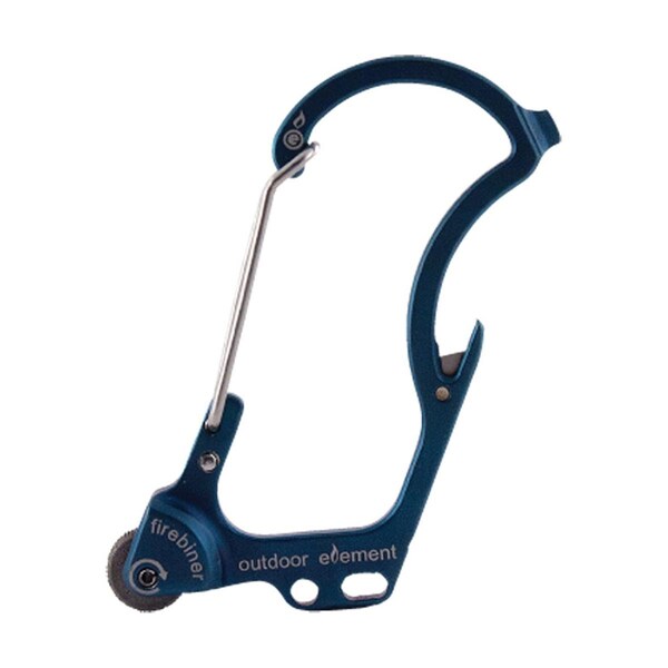 Captain Cold Stainless Steel Firebiner 6-In-1 Flint Multi-Tool Carabiner, Blue - CA3334600