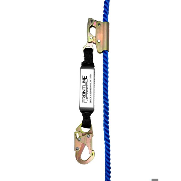 Frontline American Style Vertical Lifeline with 3' SAL and Manual Rope Grab 50' - VLP50R3L-AM