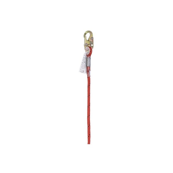 Super Anchor Safety 10ft 30 Degree Fixed Length 5/8 Double Braid HLL Rope Lanyard w/Snaphook on Each End. - 1326-10