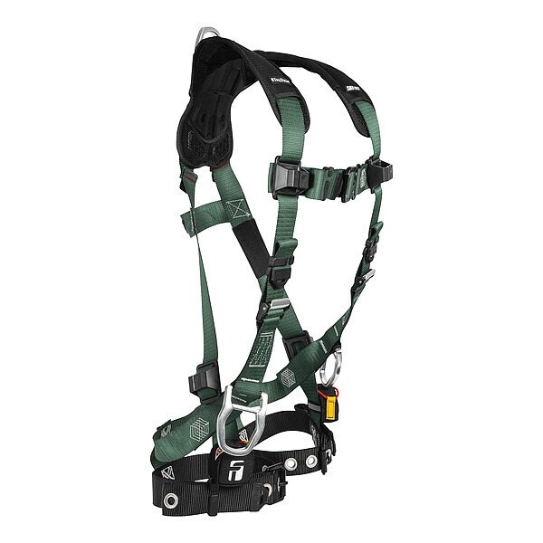Falltech Full Body Harness, XS, 420 lb, Quick-Connect Chest/ Tongue Leg Buckles, Back, Hips D-Ring - 19103DXS