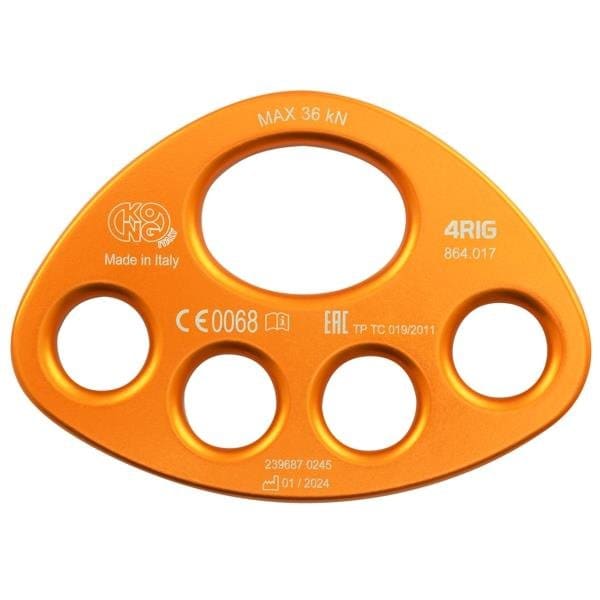 Kong Usa Rigging Plate, 4 Beveled Holes, Orange - 864O17400KK