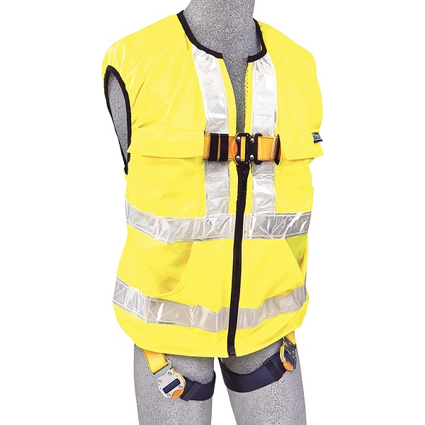 3M Dbi-Sala Delta(TM) Hi-Vis Full Body Harness, XL, 420 lb., Quick-Connect Chest/ Quick-Connect Leg Buckles - 1111585