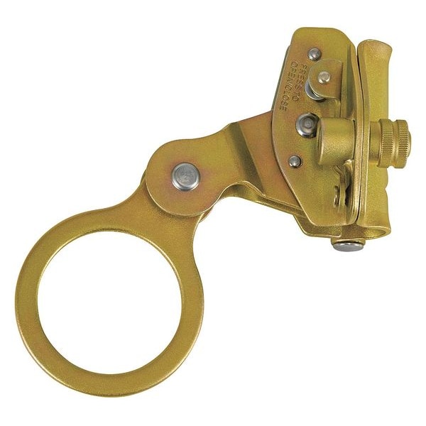Condor Rope Grab, Steel, 310 lb., Gold, For Rope Size: 5/8 in , Secondary Safety Latch - 30HG85