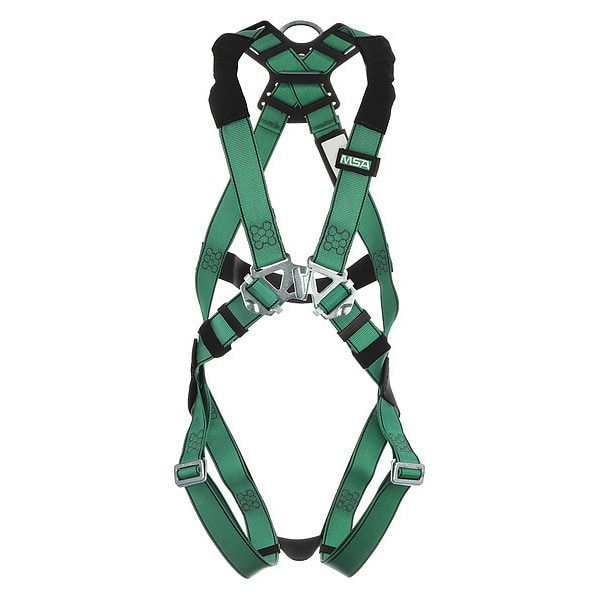 Msa Safety V-FORM Full Body Harness, XL, 400 lb., Quick-Connect Chest/ Quick-Connect Leg Buckles, Back D-Ring - 10197197