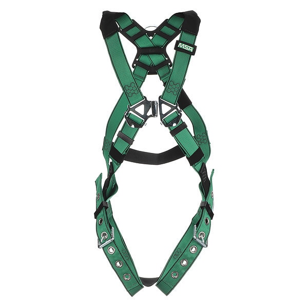 Msa Safety V-FORM Full Body Harness, M, 400 lb., Quick-Connect Chest/ Tongue Leg Buckles, Back, Hips D-Ring - 10197215