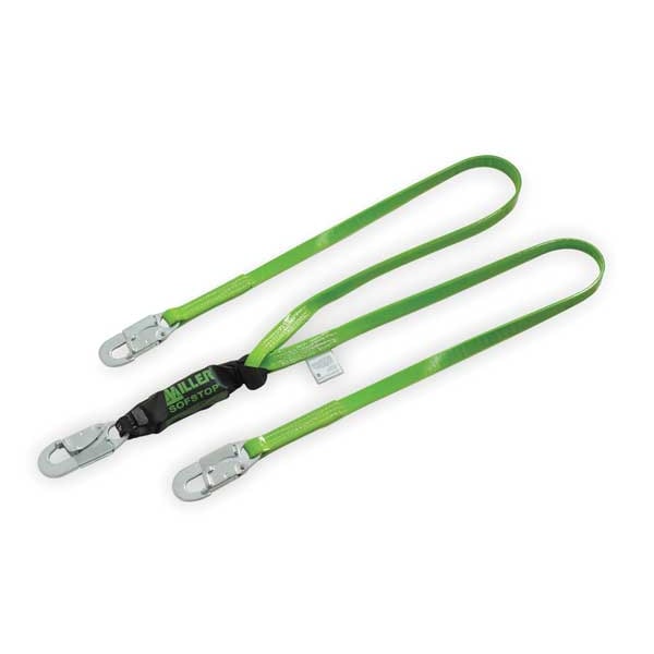Honeywell Miller Liquid Repellant Shock Absorbing Lanyard, 6 ft., Green - 8798PC/6FTGN
