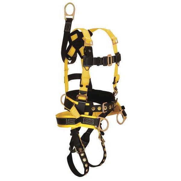 Falltech Oil/Derrick Full Body Harness, XL, 425 lb., Mating Chest/ Tongue Leg Buckles, Back, Hips D-Ring - 8021XL