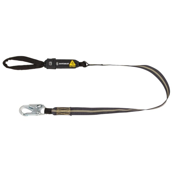 Safewaze Arc Flash 6ft Energy Absorbing Lanyard: Aramid, Snap Hook, Soft Loop - 020-2046
