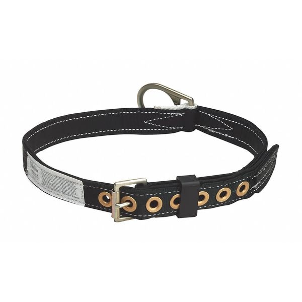 Honeywell Miller Body Belt, 1 D-Rings, Back Location, Stainless Steel, Includes Padding: No , L - 123N/LBK