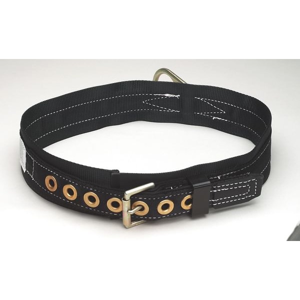 Honeywell Miller Body Belt, 1 D-Rings, Back Location, Stainless Steel, Includes Padding: No , L - 123N/LBK