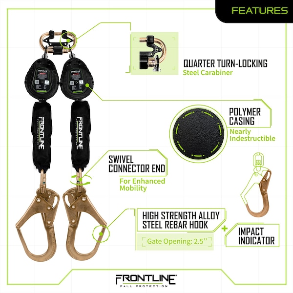 Frontline Web Twin Leg 6' SRL with Steel Rebar Hook Ends - RPW062R