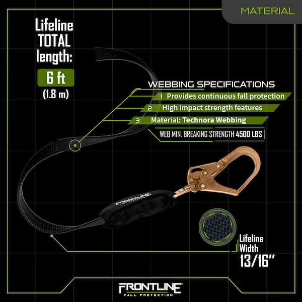 Frontline Web Twin Leg 6' SRL with Steel Rebar Hook Ends - RPW062R