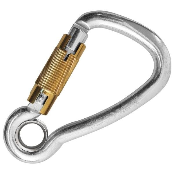 Kong Usa Carabiner, Asymmetric, 125 mm Length, 23 mm Gate Opening, Carbon steel, Polished - 435LRG11PKK