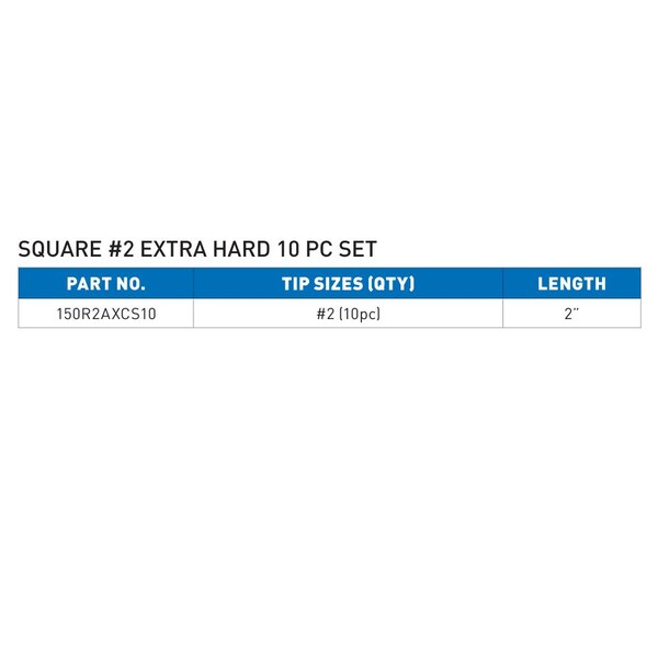 Vega Square 2 Extra Hard Carabiner Set, 10 pc, 4 in Length, S2 Steel - 150R2AXCS10