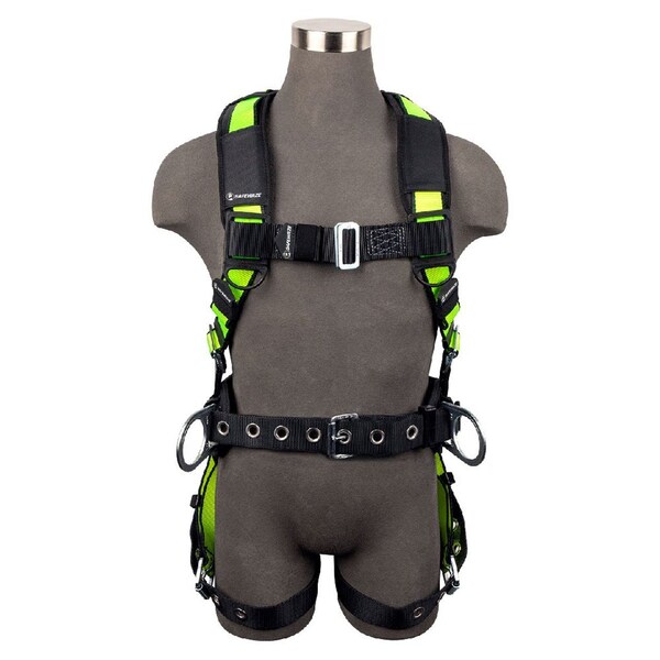 Safewaze PRO Construction Harness: 3D, MB Chest, TB Legs, Free Floating Waist Pad - FS160