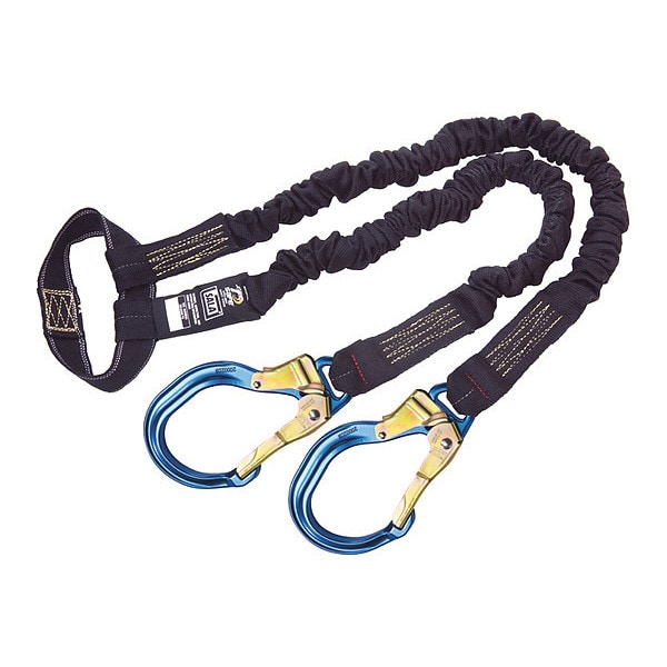 3M Dbi-Sala Shock Absorbing Lanyard, 6 ft., Black - 1246530