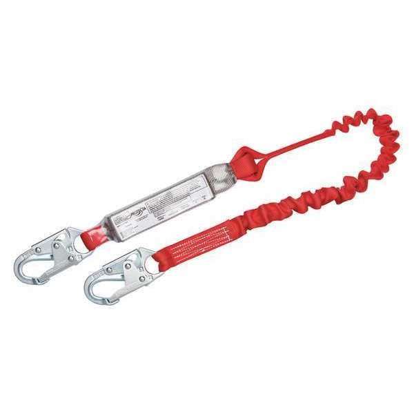 3M Protecta Adjustable Shock Absorbing Lanyard, 310 lb. Weight Capacity, Red - 1341101