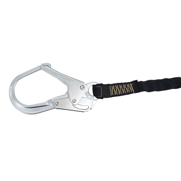 Safewaze Arc Flash 6' Internal Energy Absorbing Lanyard Aramid, Dual Leg, Soft Loop, Rebar Hooks - 024-2153