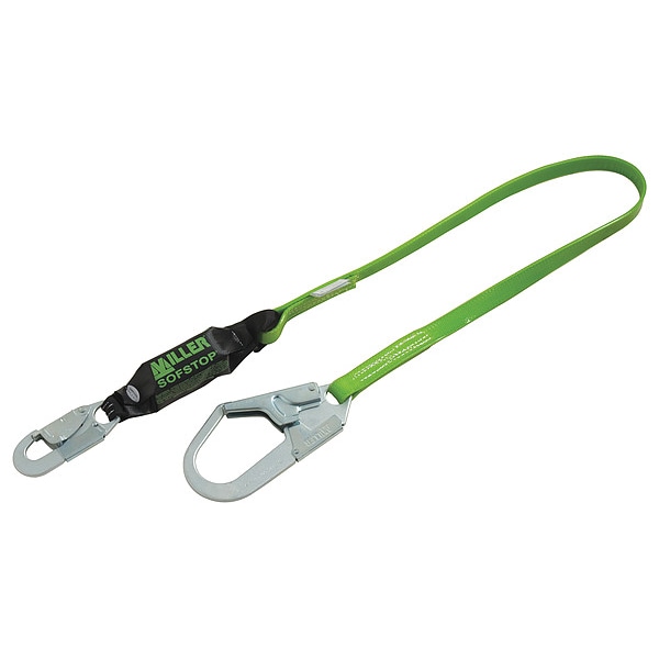 Honeywell Miller Liquid Repellant Shock Absorbing Lanyard, 310 lb. Weight Capacity, Green - 922PCR/6FTGN