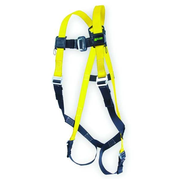 Honeywell Miller DuraLite Full Body Harness, L/XL, 400 lb., Mating Chest/ Mating Leg Buckles, Back D-Ring - 850/UYK