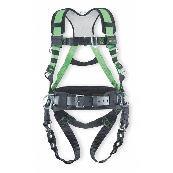 Honeywell Miller Revolution(R) Full Body Harness, L/XL, 400 lb., Mating Chest/ Tongue Leg Buckles, Back, Hips D-Ring - R10CN-TB-BDP/UGN