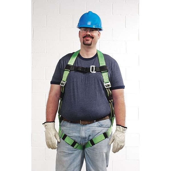 Honeywell Miller Duraflex Python(R) Full Body Harness, L/XL, 400 lb., Mating Chest/ Mating Leg Buckles, Back D-Ring - P950/UGN