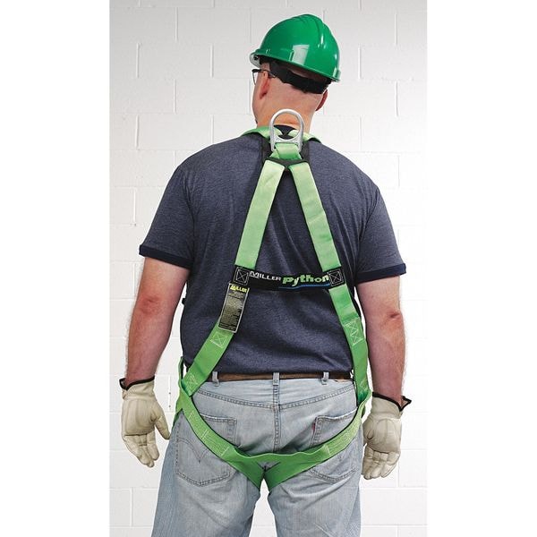 Honeywell Miller Duraflex Python(R) Full Body Harness, L/XL, 400 lb., Mating Chest/ Mating Leg Buckles, Back D-Ring - P950/UGN