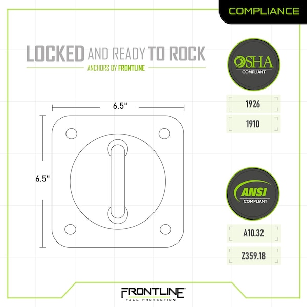 Frontline Concrete and Steel 10k Lbs Reusable Anchor Plate - COP02-10K