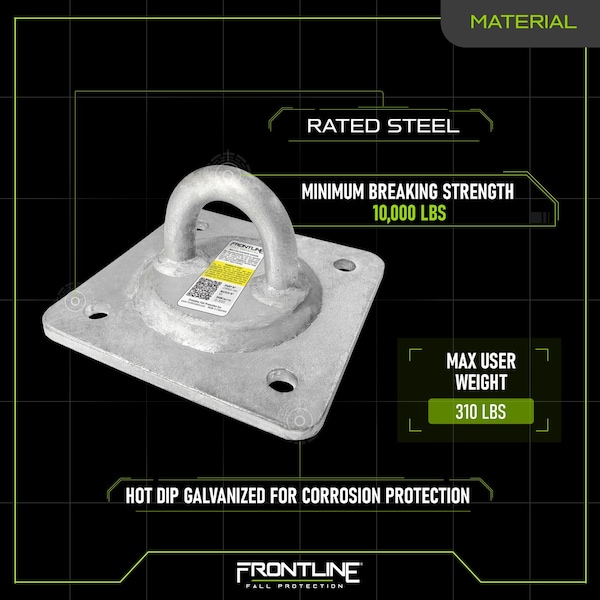 Frontline Concrete and Steel 10k Lbs Reusable Anchor Plate - COP02-10K
