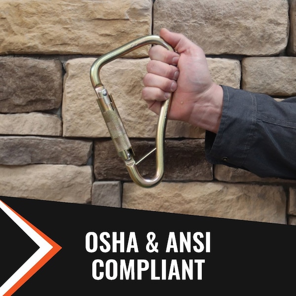 Malta Dynamics Tower Hook Carabiner, Twist Self-Locking, 10 in Length, 2.04 in Gate Opening - C1002