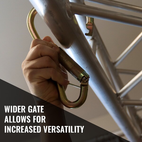 Malta Dynamics Tower Hook Carabiner, Twist Self-Locking, 10 in Length, 2.04 in Gate Opening - C1002