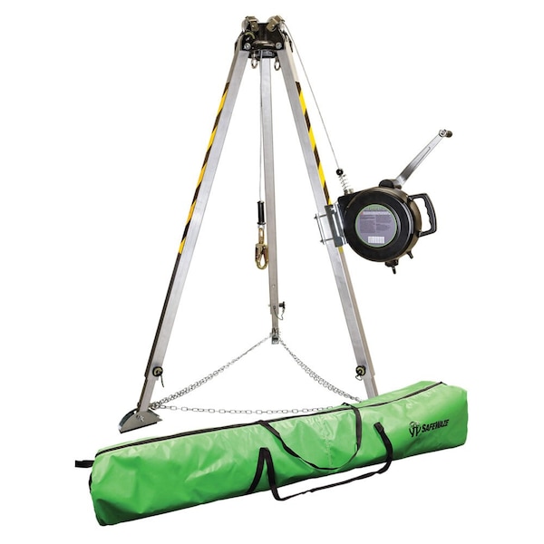 Safewaze 7ft Adjustable Tripod Kit, 65ft 3-Way, Storage Bag - 019-11002