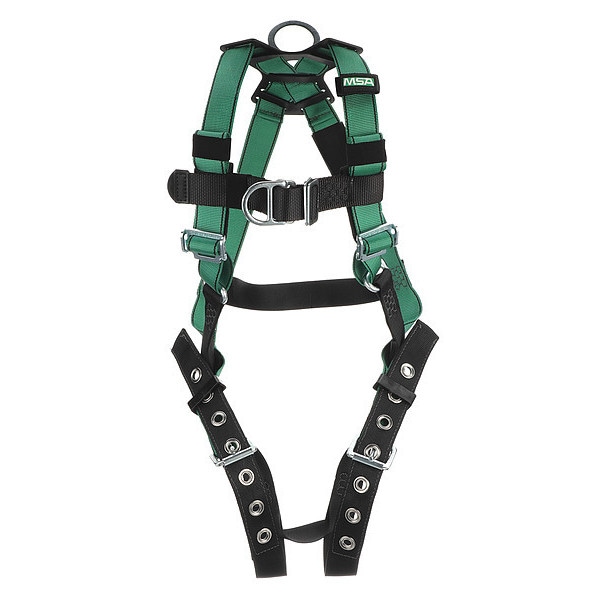 Msa Safety V-FORM Full Body Harness, M, 400 lb., Quick-Connect Chest/ Tongue Leg Buckles - 10197207