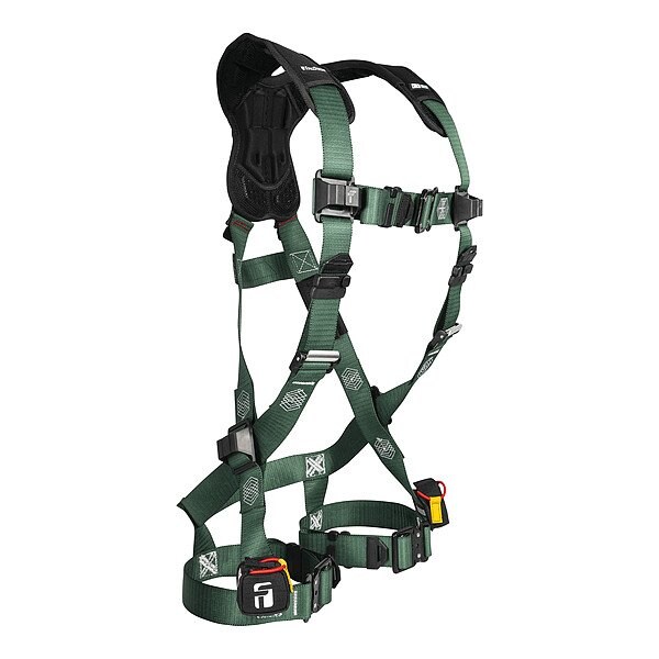 Falltech Full Body Harness, 2XL/3XL, 420 lb, Quick-Connect Chest/ Quick-Connect Leg Buckles, Back D-Ring - 1910QC2X3X