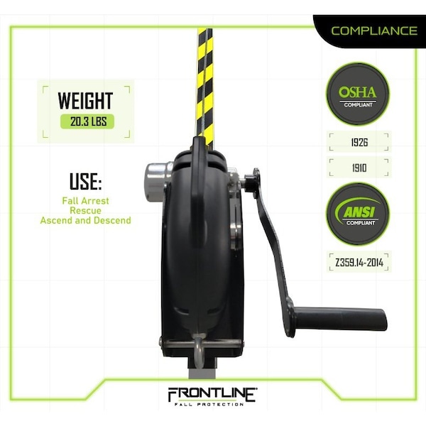 Frontline MEGApod 60' 3-Way Self Retractable Lifeline with Retrieval System - RPG603W