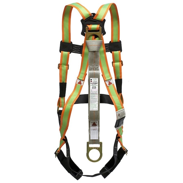 Super Anchor Safety Small - Hi-Viz Webbing Fall Arrester Full Body Harness w/ 6192 Ultra-Lite Energy Absorber - 6008-HS