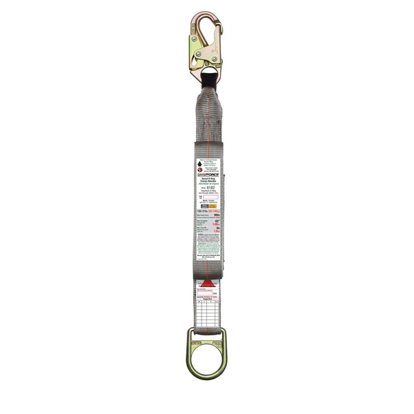 Super Anchor Safety ANSI Z359.13 Energy Absorber A-End Snaphook B-End D-ring. 24" Service Length. - 6182