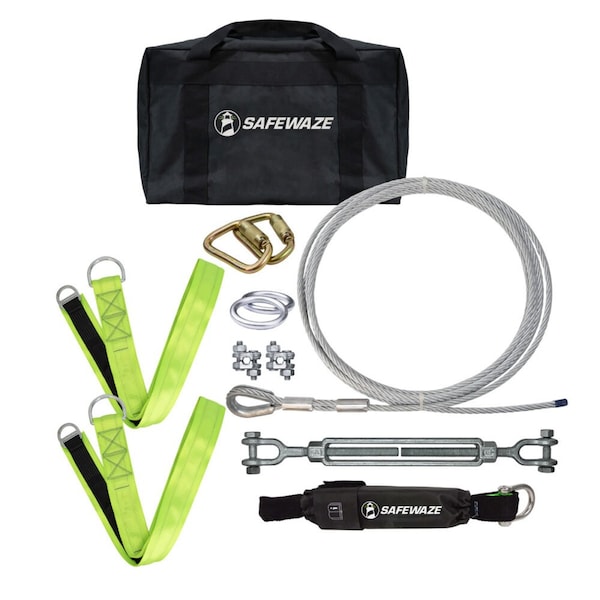 Safewaze 60' Cable HLL Cross Arm Straps, Web Energy Absorber - 019-8025