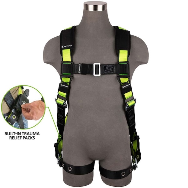 Safewaze PRO Full Body Harness: 1D, MB Chest, TB Legs, Trauma relief, XS - 023-1235
