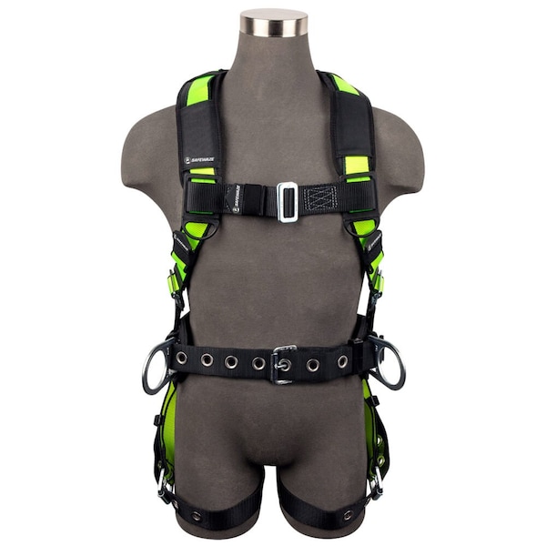 Safewaze PRO Construction Harness 3D, MB Chest, TB Legs, Free Floating Waist Pad  3X - FS160-3X