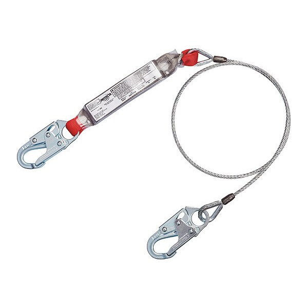 3M Dbi-Sala Shock-Absorbing Lanyard, 6 ft., Gray - 1340401
