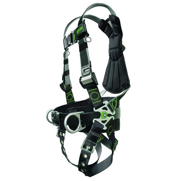 Honeywell Miller Revolution(R) Full Body Harness, L/XL, 400 lb., Quick-Connect Chest/ Tongue Leg Buckles - RDT-TB-BDP/UBK