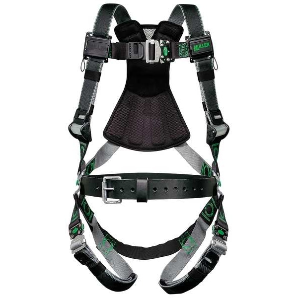 Honeywell Miller Revolution(R) Full Body Harness, L/XL, 400 lb., Quick-Connect Chest/ Quick-Connect Leg Buckles - RDT-QC-B/UBK