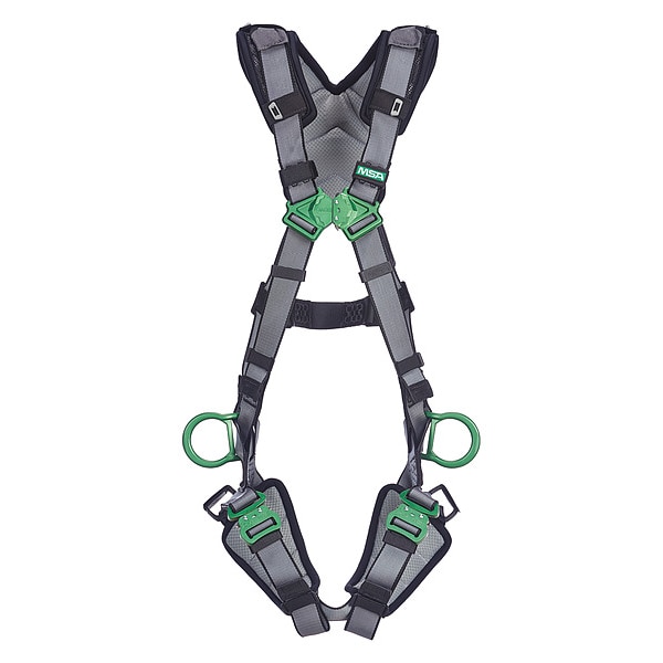 Msa Safety V-FIT Full Body Harness, M, 400 lb., Quick-Connect Chest/ Quick-Connect Leg Buckles - 10194961